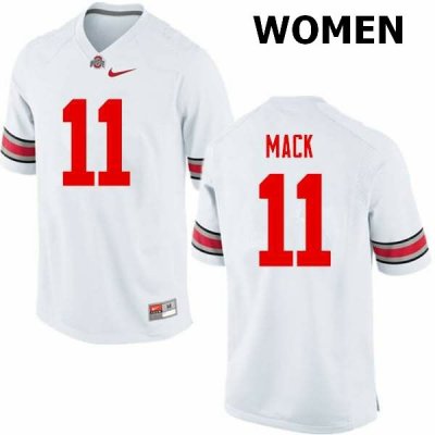 NCAA Ohio State Buckeyes Women's #11 Austin Mack White Nike Football College Jersey QAL6545NX